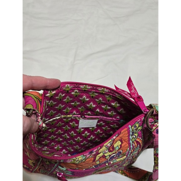 Vera Bradley Paisley Crossbody Bag Pink Orange Green Blue Multi Color /0102 - Picture 3 of 6